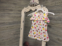 Hook & Taylor Kids-Pineapple/Flamingo Cold Shoulder Dress
