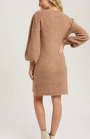 Puff Sleeve Sweater Dress