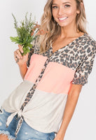 Cheetah Front Tie Top