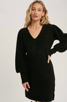 Puff Sleeve Sweater Dress